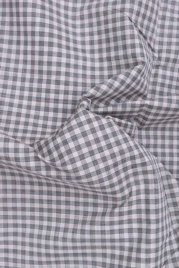 Mangalagiri Cotton Saree In Off White With Checks Design
