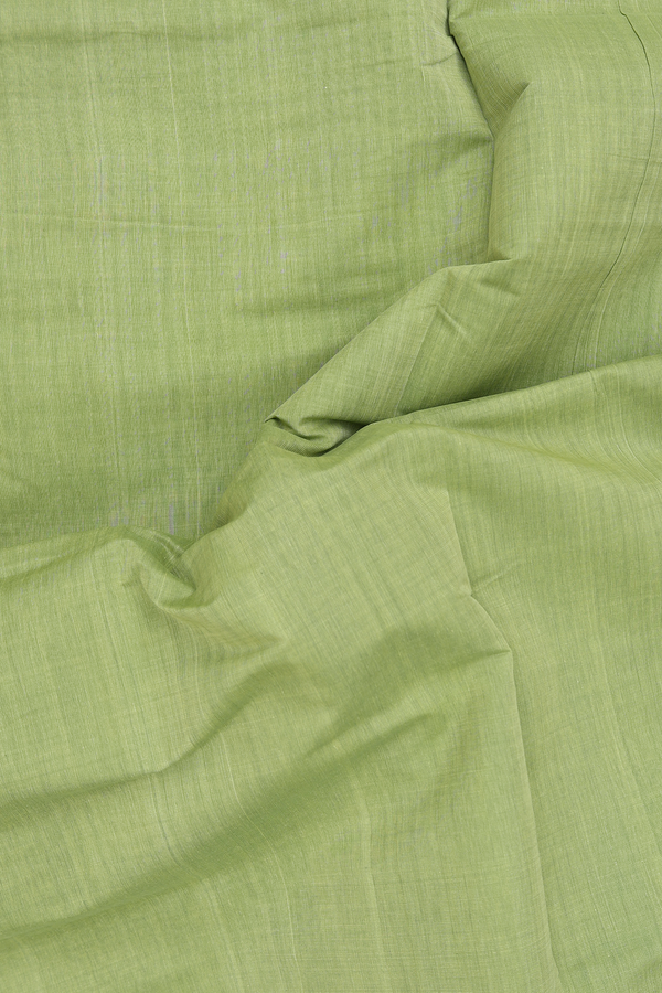 Mangalagiri Cotton Saree In Pear Green With Zari Border