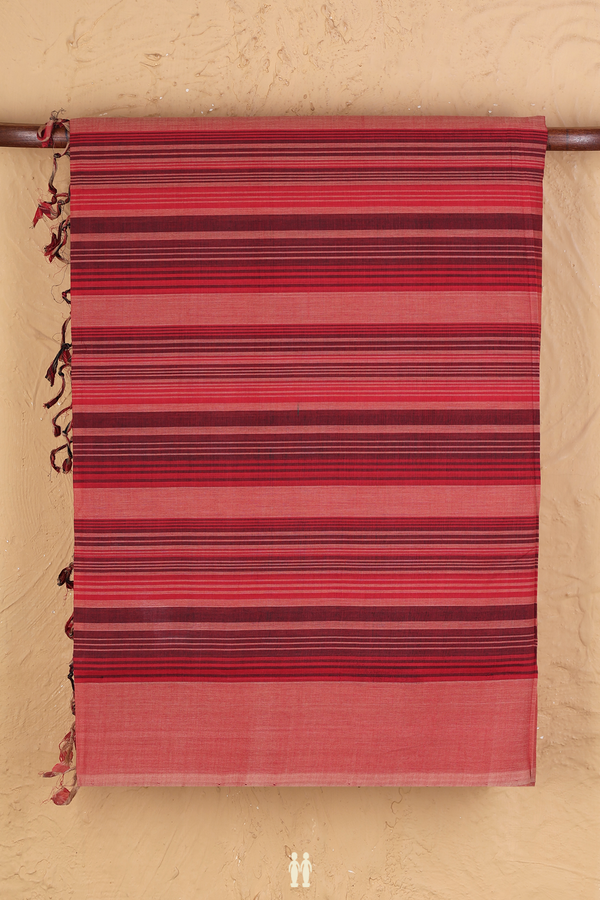 Mangalagiri Cotton Saree In Multicolor With Stripes Design
