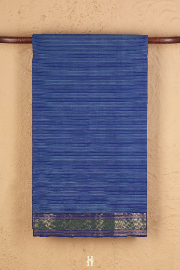 Mangalagiri Cotton Saree In Blue With Stripes Design