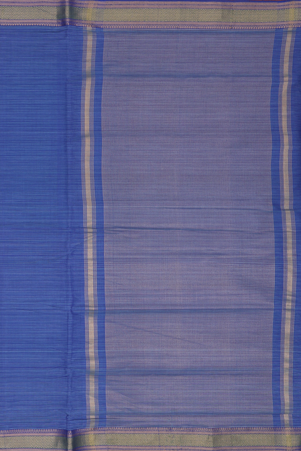 Mangalagiri Cotton Saree In Blue With Stripes Design