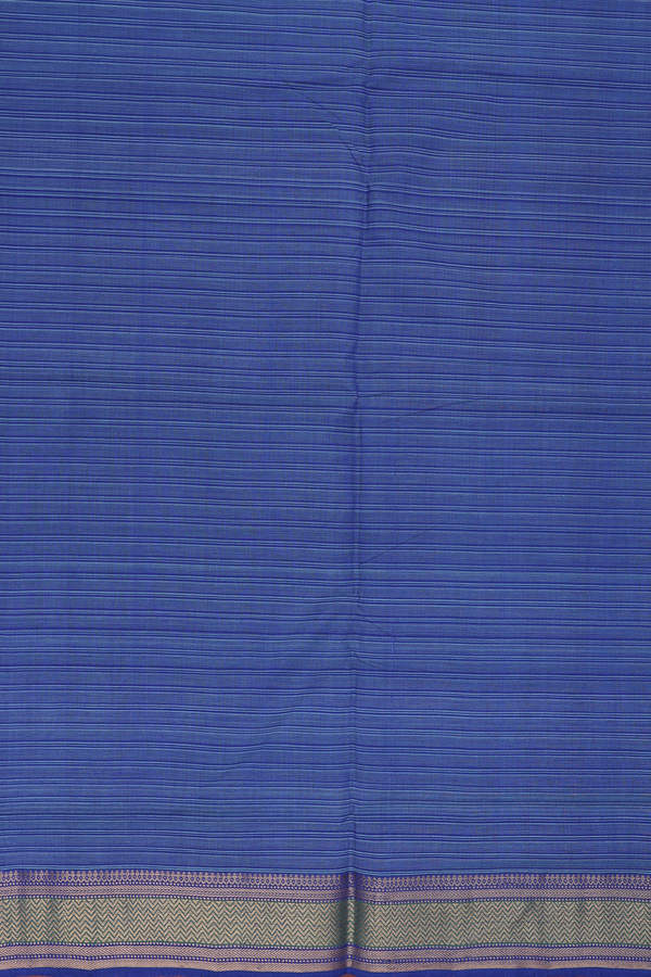Mangalagiri Cotton Saree In Blue With Stripes Design