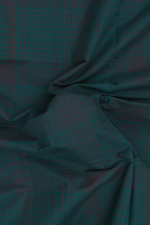 Mangalagiri Cotton Saree Forest Green With Twill Weave Border