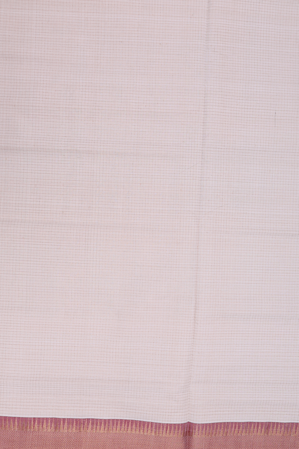 Mangalagiri Cotton Saree In Cream Color With Checks Design