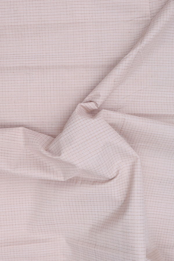 Mangalagiri Cotton Saree In Cream Color With Checks Design