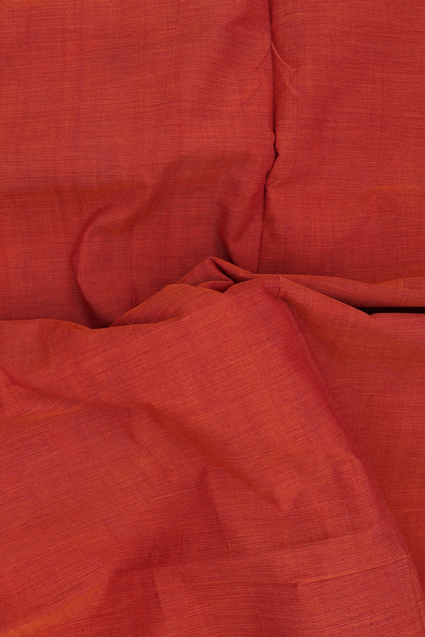 Mangalagiri Cotton Saree Rust Orange With Twill Weave Border