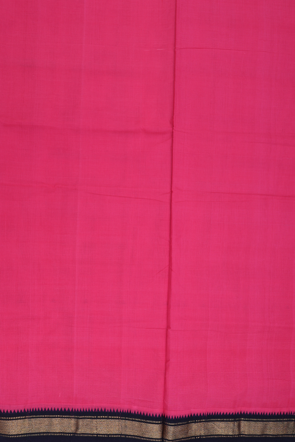 Mangalagiri Cotton Saree In Punch Pink With Zari Border