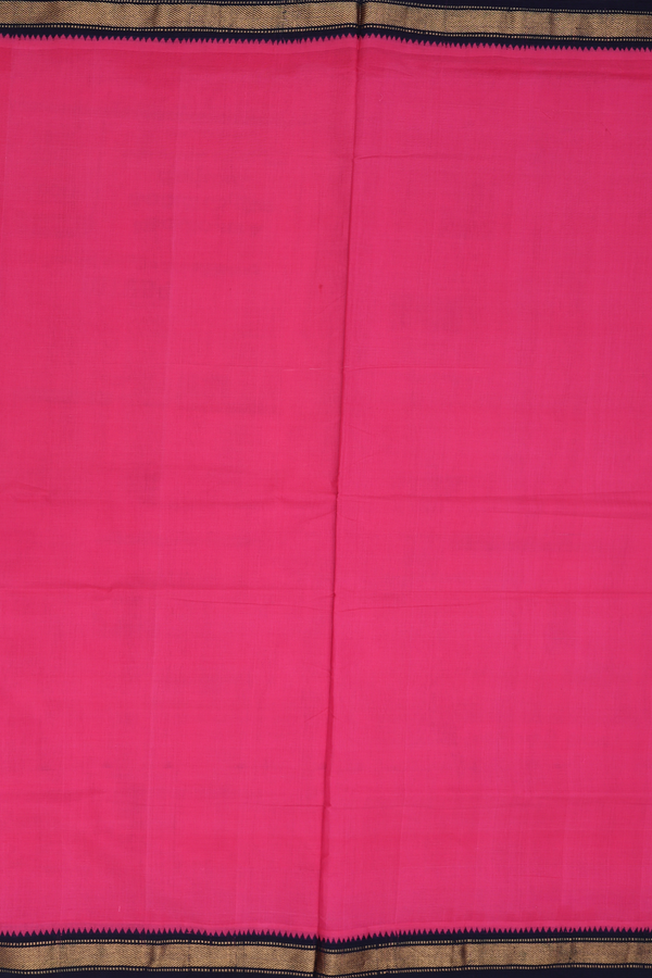 Mangalagiri Cotton Saree In Punch Pink With Zari Border