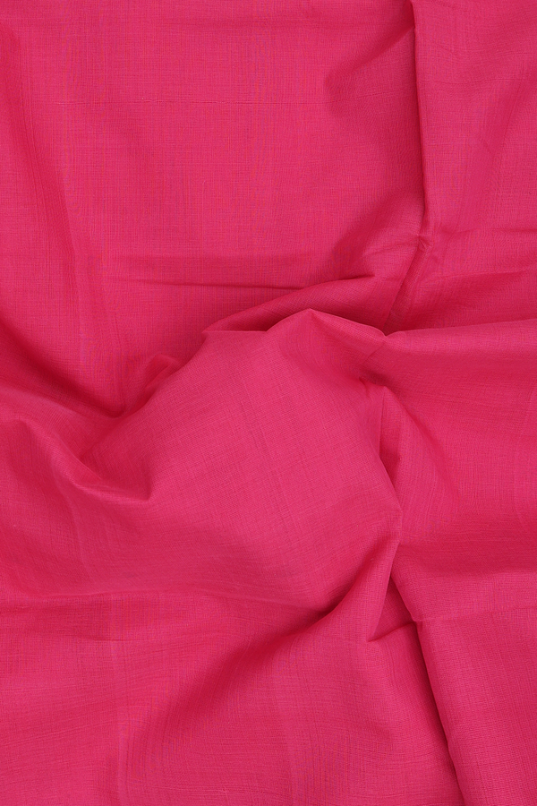 Mangalagiri Cotton Saree In Punch Pink With Zari Border