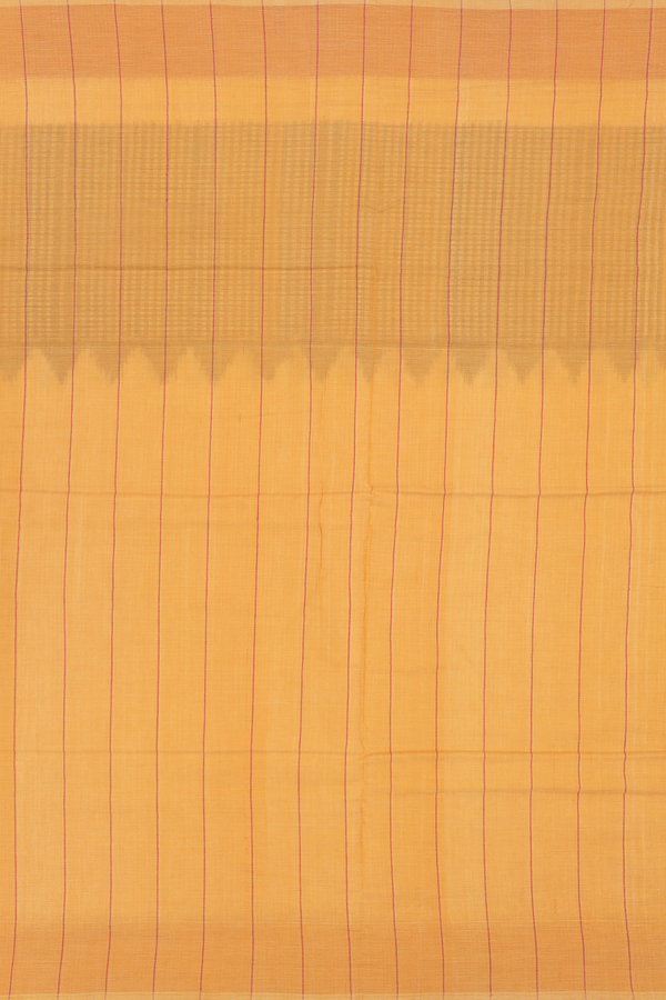 Pochampally Cotton Saree In White With Ganga Jamuna Border