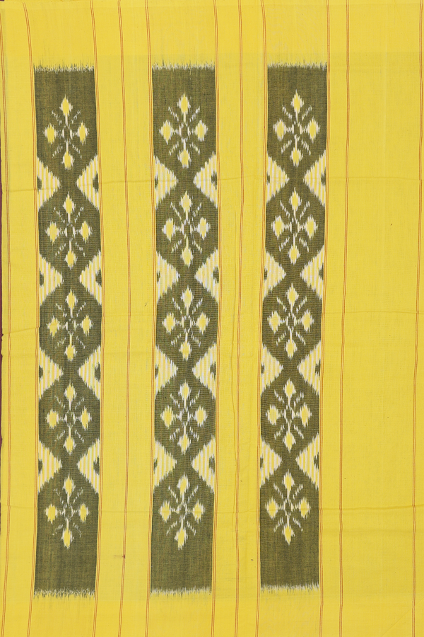 Pochampally Cotton Saree In Black With Ikat Design