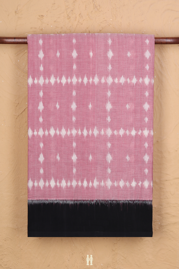 Pochampally Cotton Saree In Pink With Checks Design
