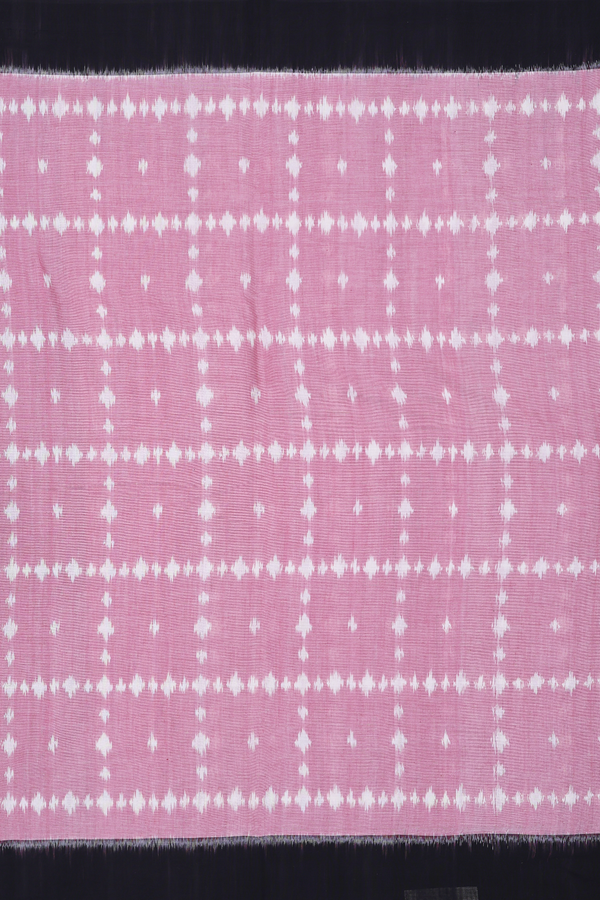 Pochampally Cotton Saree In Pink With Checks Design