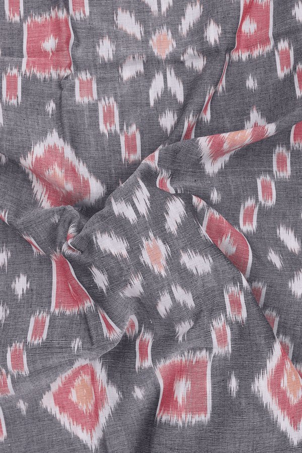 Pochampally Cotton Saree In Grey With Allover Design