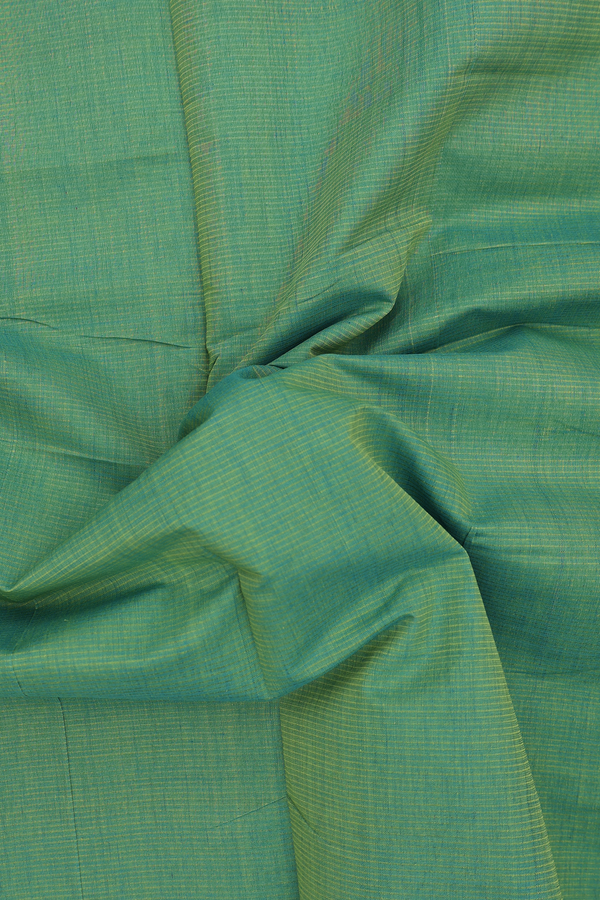 Mangalagiri Cotton Saree In Green With Stripes Design