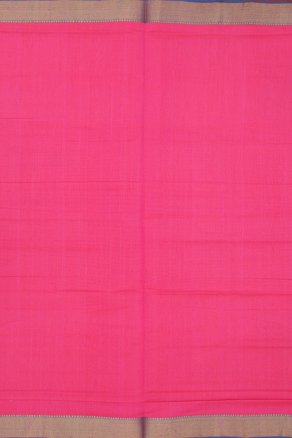 Mangalagiri Cotton Saree In Pink With Contrast Border