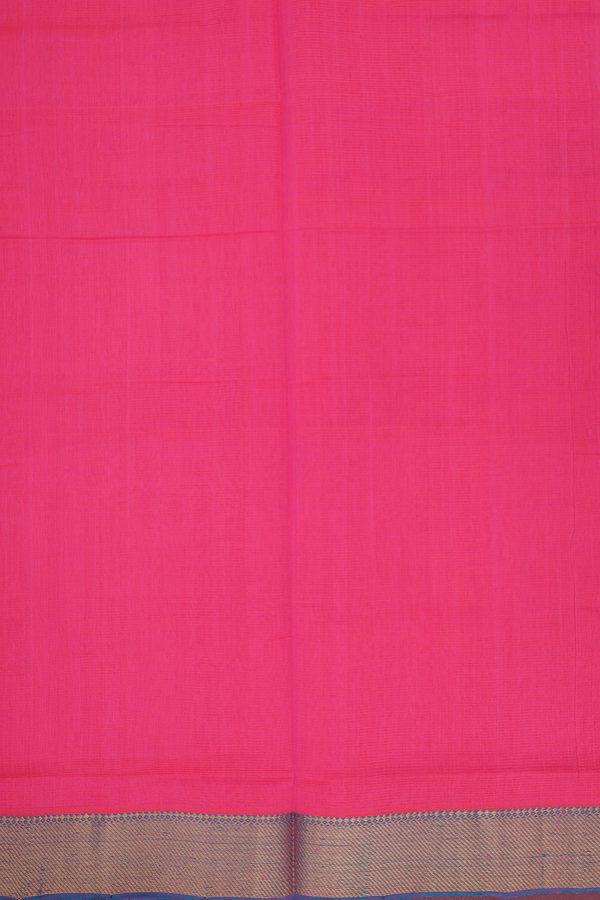 Mangalagiri Cotton Saree In Pink With Contrast Border
