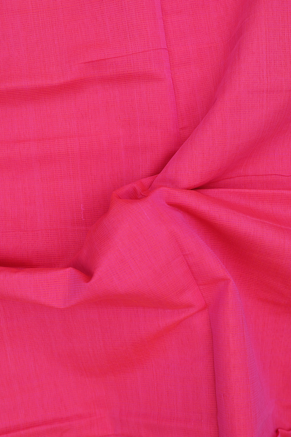 Mangalagiri Cotton Saree In Pink With Contrast Border
