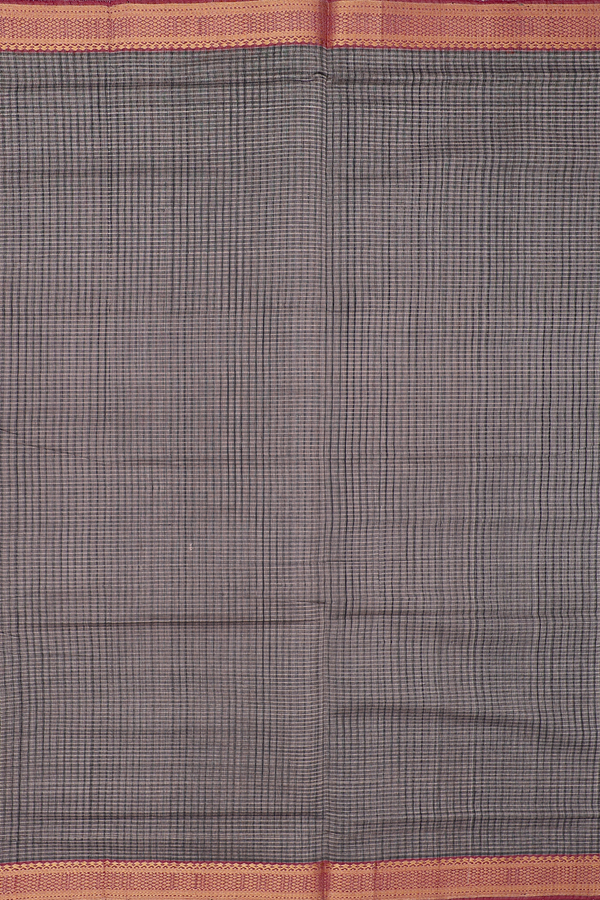 Mangalagiri Cotton Saree In Brown With Stripes Design