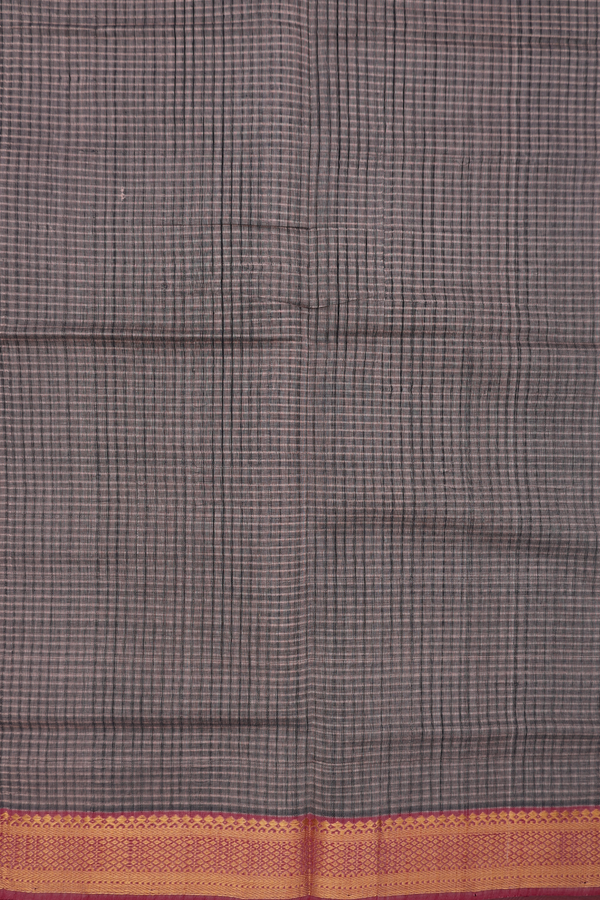 Mangalagiri Cotton Saree In Brown With Stripes Design
