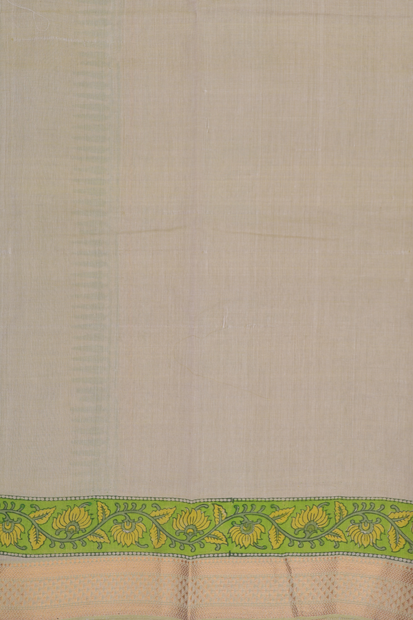 Mangalagiri Cotton Saree In Light Brown With Floral Design