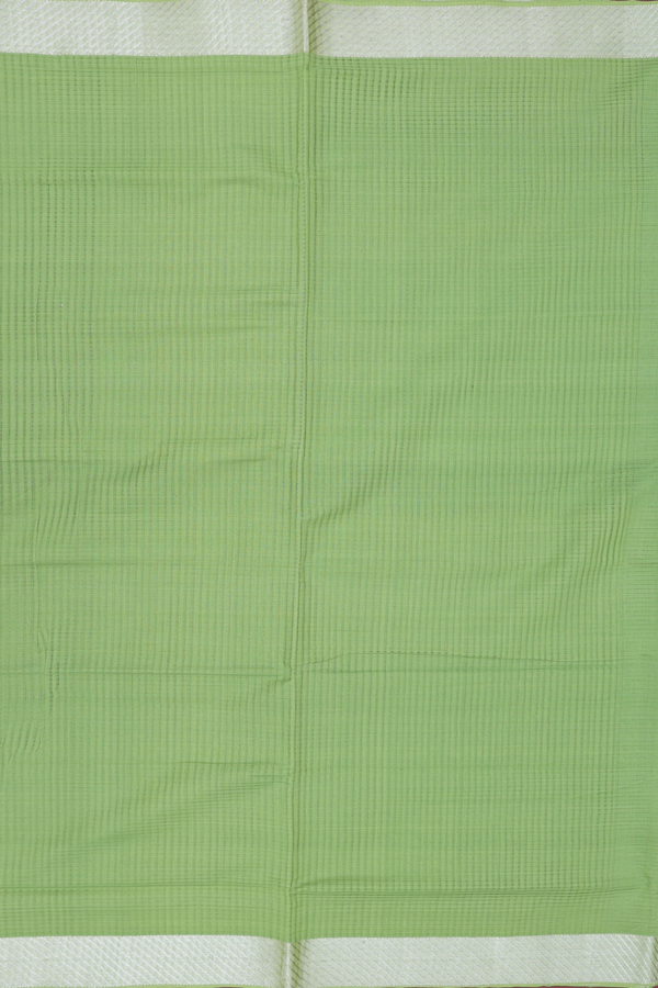 Mangalagiri Cotton Saree In Moss Green With Checks Design