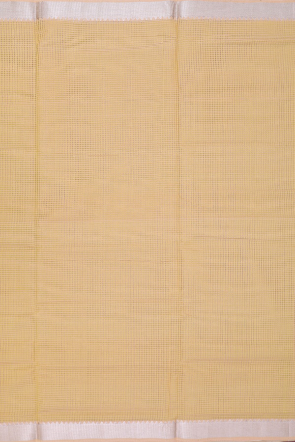 Mangalagiri Cotton Saree In Yellow With Checks Design