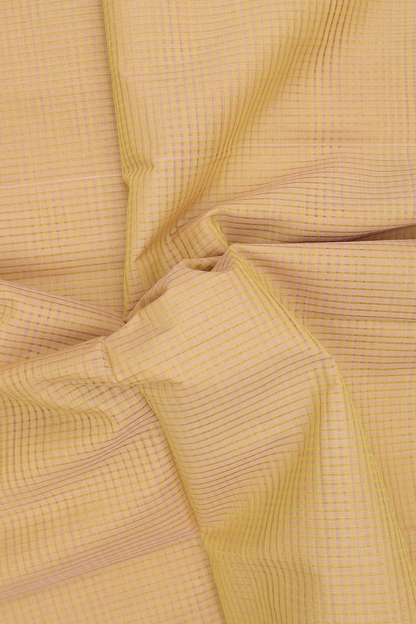 Mangalagiri Cotton Saree In Yellow With Checks Design