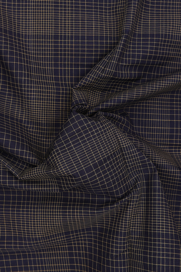 Mangalagiri Cotton Saree In Black With Checks Design