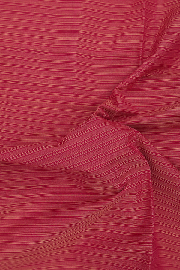 Mangalagiri Cotton Saree In Rust Red With Stripes Design