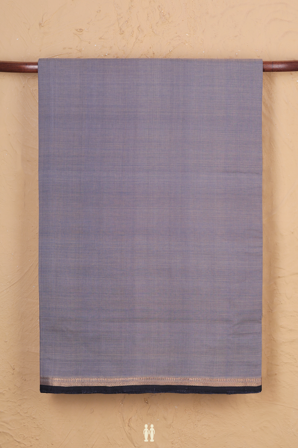 Mangalagiri Cotton Saree In Grey With Zari Border