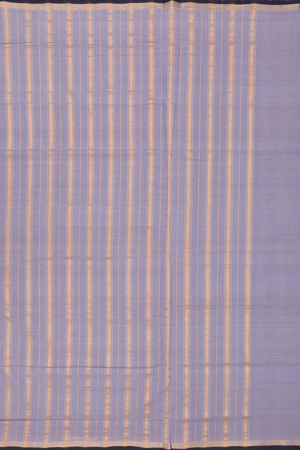 Mangalagiri Cotton Saree In Grey With Zari Border