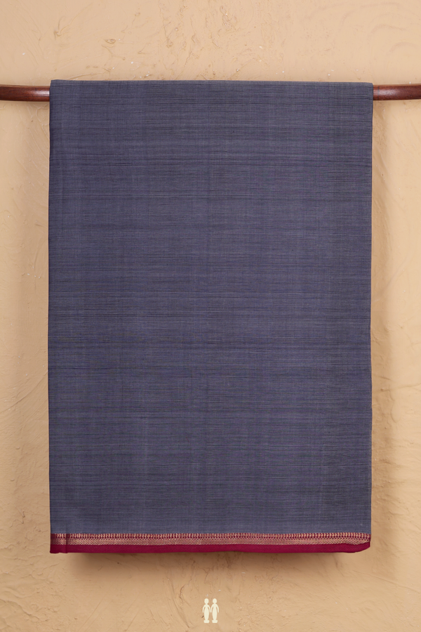 Mangalagiri Cotton Saree In Grey Zari Border