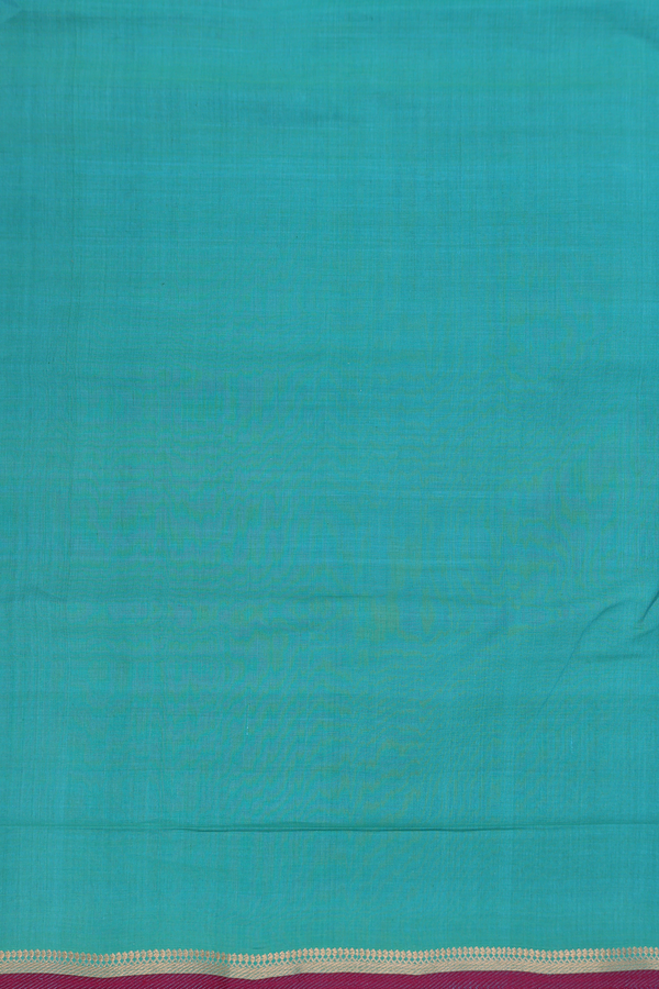 Mangalagiri Cotton Saree In Sea Green Zari Border