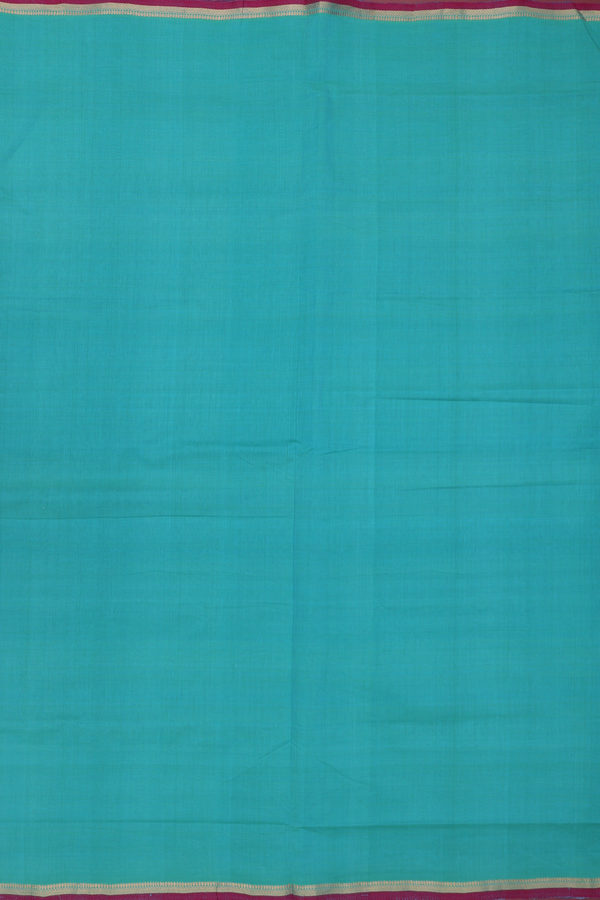Mangalagiri Cotton Saree In Sea Green Zari Border