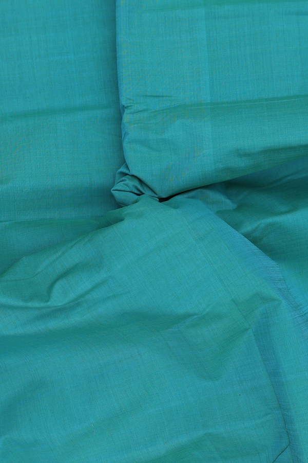 Mangalagiri Cotton Saree In Sea Green Zari Border