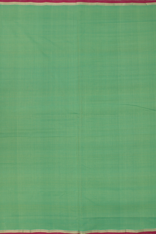 Mangalagiri Cotton Saree In Parrot Green With Zari Border