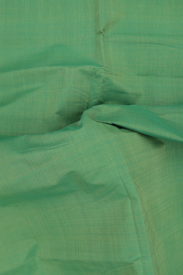 Mangalagiri Cotton Saree In Parrot Green With Zari Border