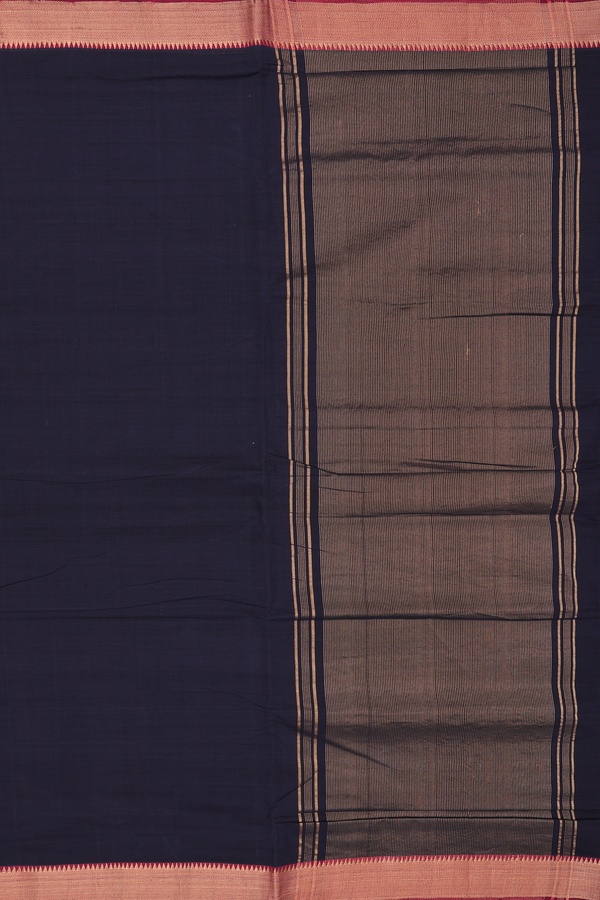 Mangalagiri Cotton Saree In Black With Contrast Border