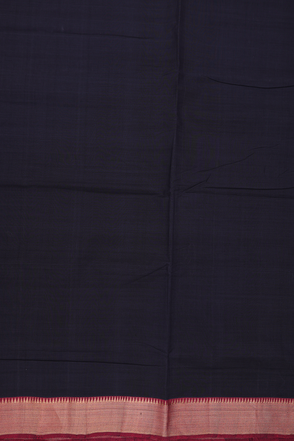 Mangalagiri Cotton Saree In Black With Contrast Border