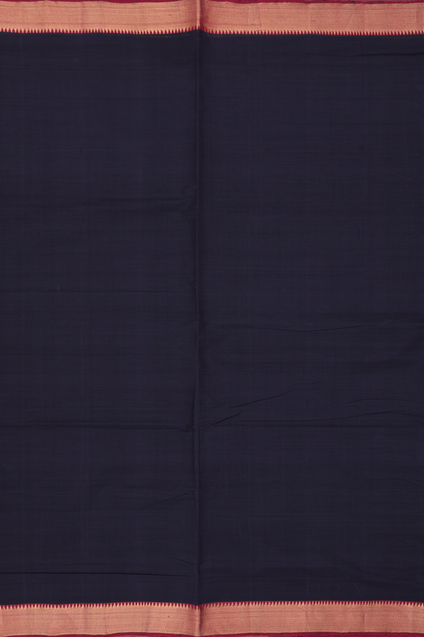 Mangalagiri Cotton Saree In Black With Contrast Border