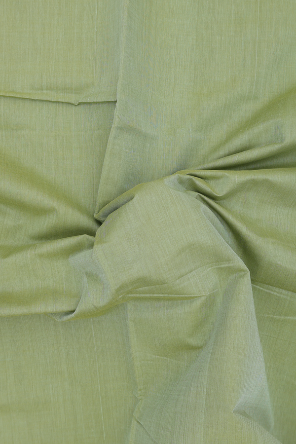 Mangalagiri Cotton Saree In Sage Green With Zari Border