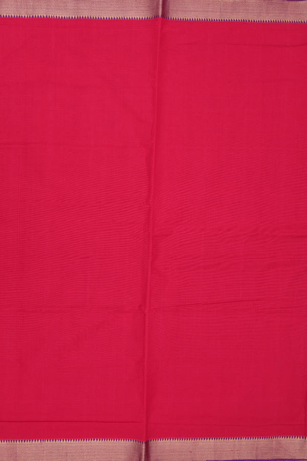 Mangalagiri Cotton Saree In Crimson Red With Contrast Border