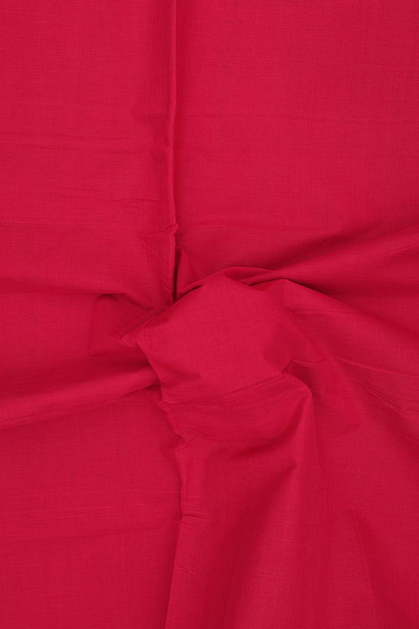 Mangalagiri Cotton Saree In Crimson Red With Contrast Border