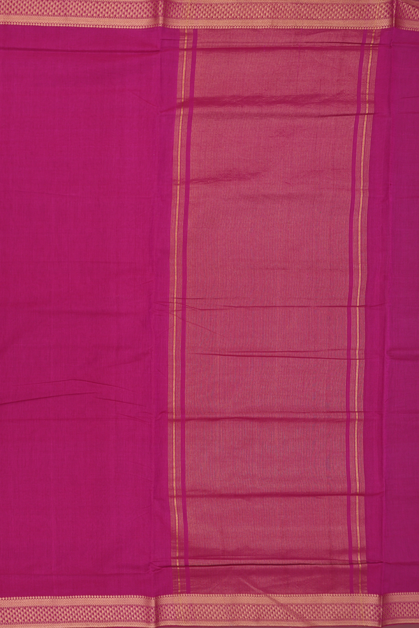 Mangalagiri Cotton Saree In Berry Purple With Zari Border