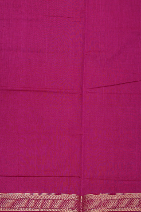 Mangalagiri Cotton Saree In Berry Purple With Zari Border