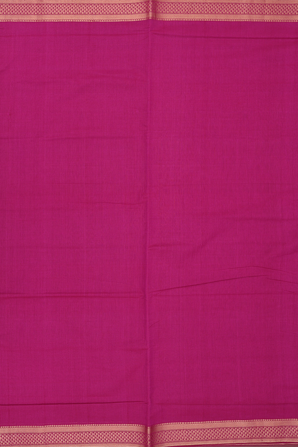Mangalagiri Cotton Saree In Berry Purple With Zari Border