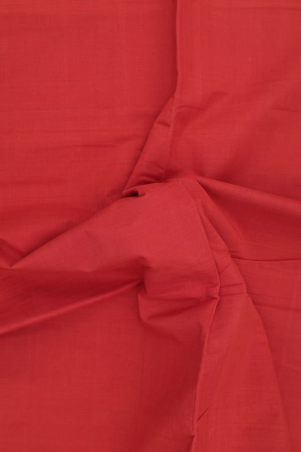 Mangalagiri Cotton Saree In Rust Orange With Contrast Border