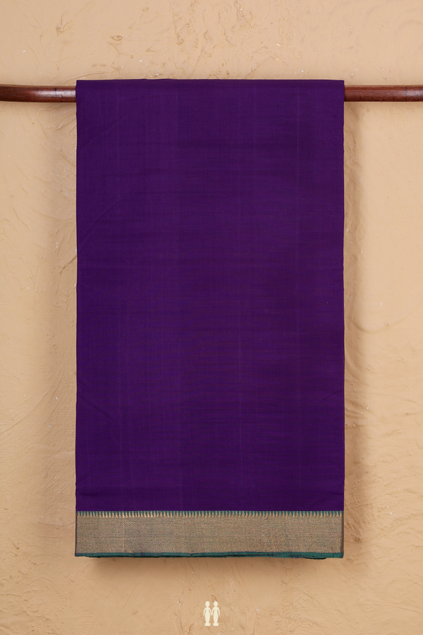 Mangalagiri Cotton Saree In Purple With Contrast Border