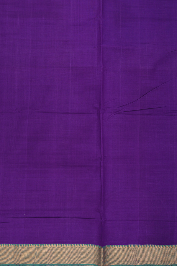 Mangalagiri Cotton Saree In Purple With Contrast Border